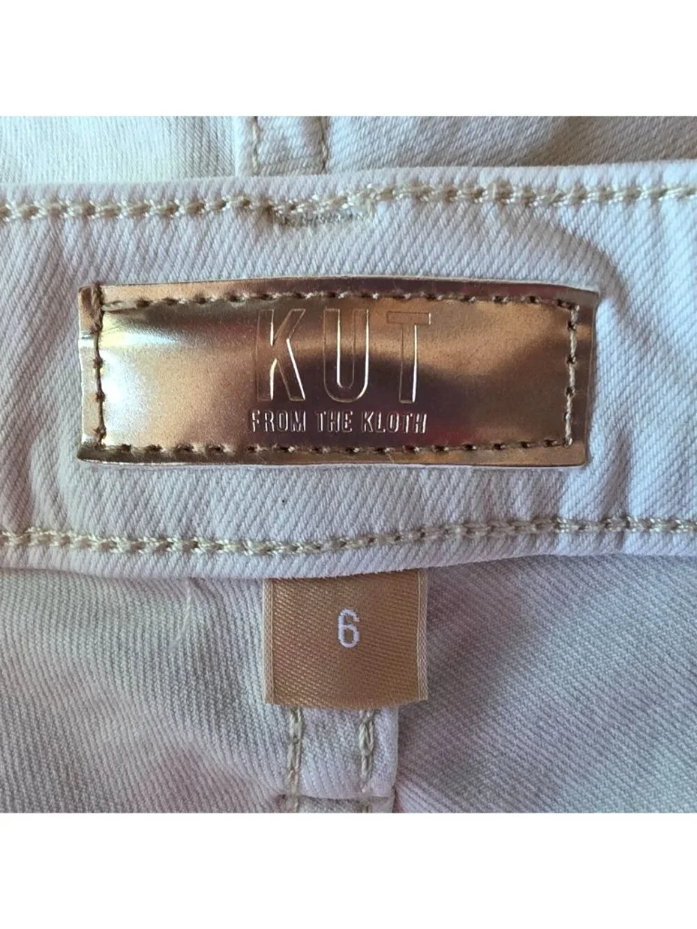Kut From The Kloth Womens 6 Shorts Jane High Rise Short Denim Jean Ivory Pockets
